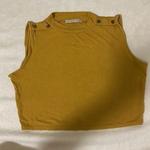 Yellow women crop tank top